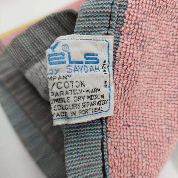 Vintage Cecil Saydah Body Beach Towel Panda Bears Pastels Hearts 55”X25” Cotton - Picture 11 of 12